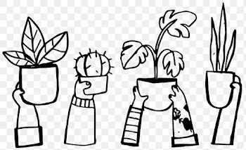 PNG new normal hobby doodle, with plant… | Free stock illustration | High Resolution graphic