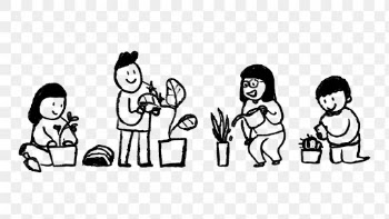 PNG new normal hobby doodle, with plant… | Free stock illustration | High Resolution graphic