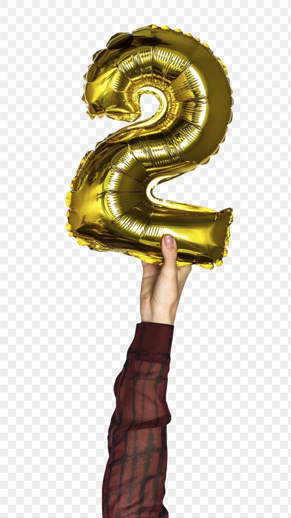 Png number 2 balloon in hand | Free PNG - rawpixel