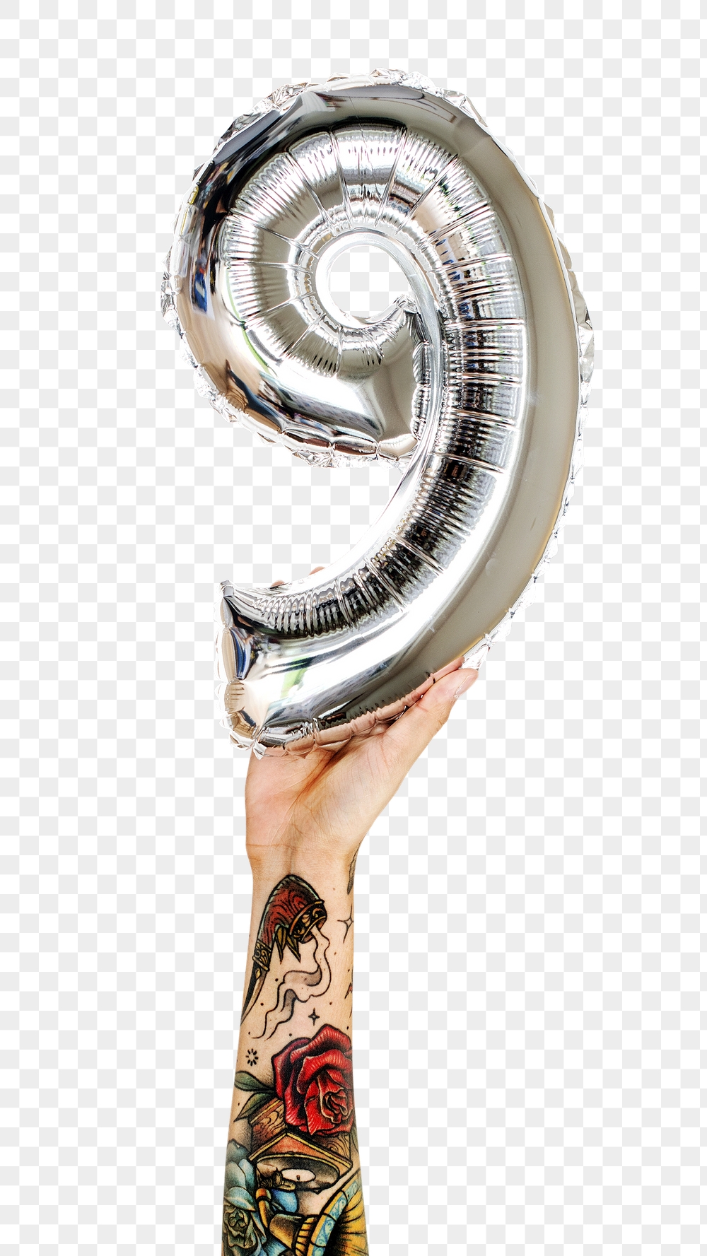 Png number nine balloon in tattooed | Free PNG - rawpixel