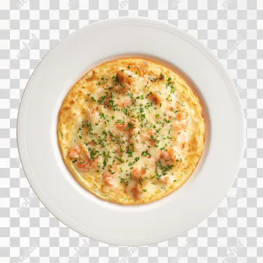 PNG Omelette aux Crevettes & Fromage - Top View PNG Omelette aux Crevettes & Fromage - Top View