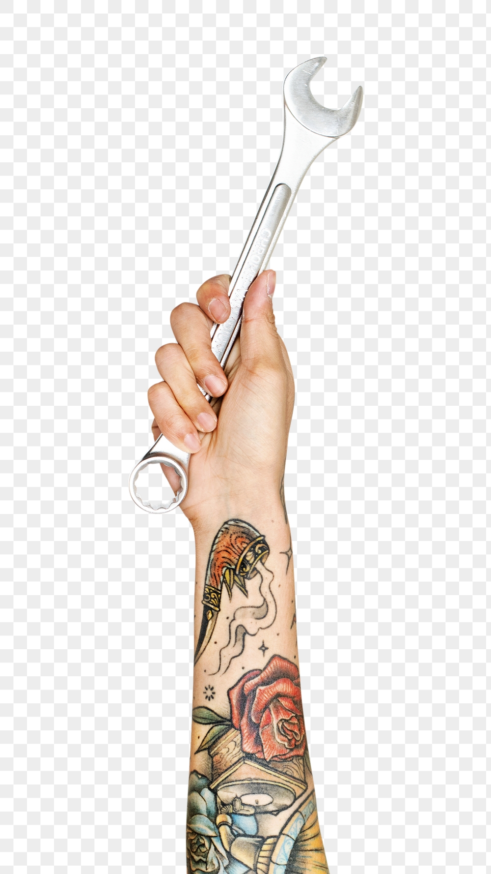 Png open end wrench in hand | Free PNG - rawpixel