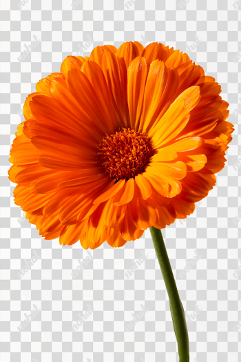 PNG Orange Marigold Flower on Solid Bright Background