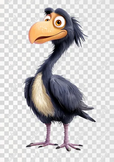 PNG Ostrich with Big Beak Standing on Hind Legs in Natural Habitat PNG Ostrich with Big Beak Standing on Hind Legs in Natural Habitat