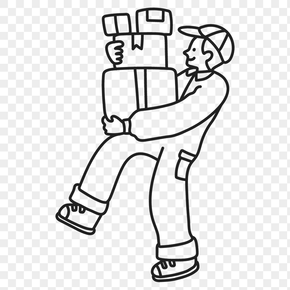 Png package delivery man sticker, | Free PNG Illustration - rawpixel