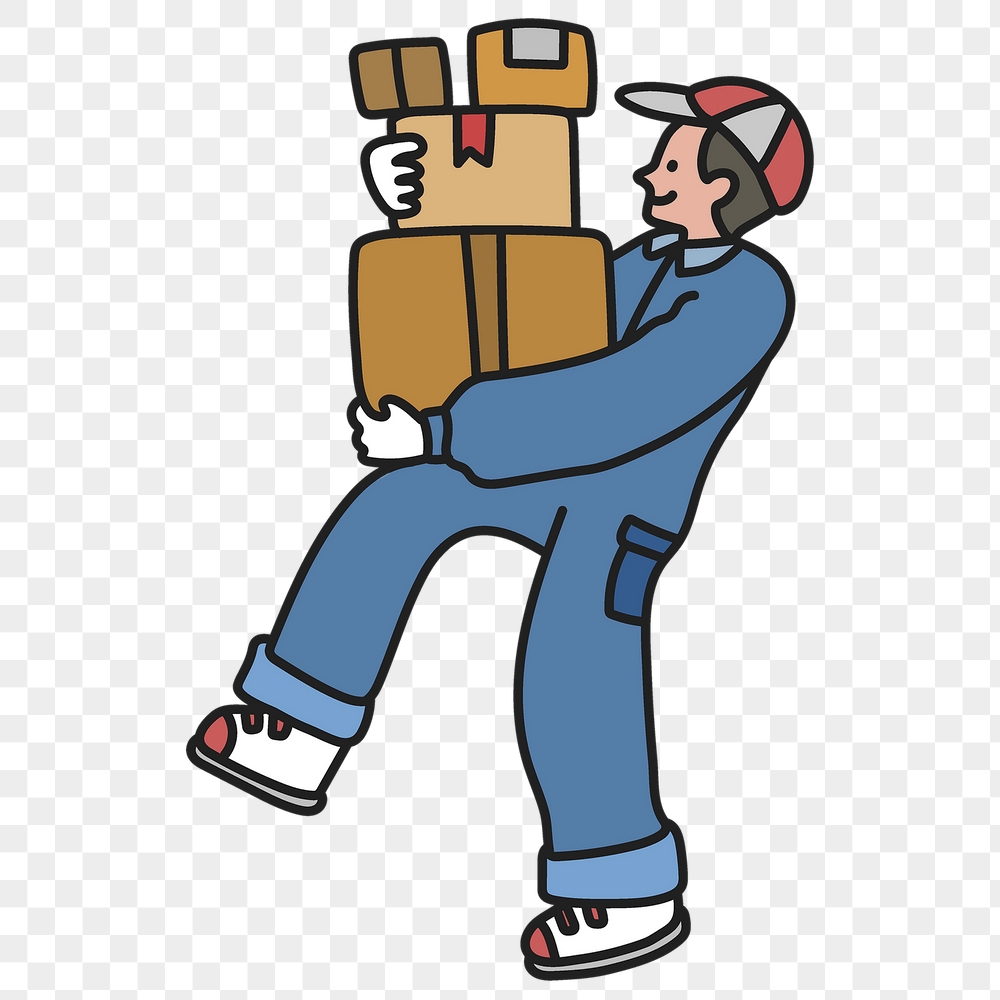 Png package delivery man sticker, | Free PNG Illustration - rawpixel