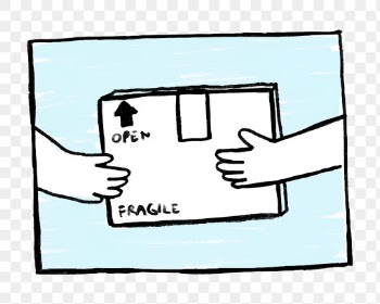 PNG parcel delivery doodle sticker | Free stock illustration | High Resolution graphic