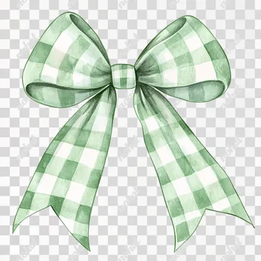 PNG Pastel Green Gingham Bow Vector Illustration PNG Pastel Green Gingham Bow Vector Illustration