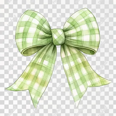 PNG Pastel Green Gingham Bow Vector Illustration PNG Pastel Green Gingham Bow Vector Illustration