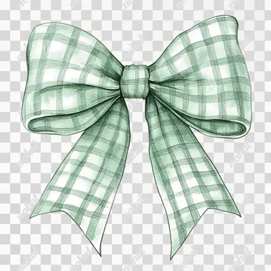 PNG Pastel Green Gingham Bow Vector Illustration PNG Pastel Green Gingham Bow Vector Illustration