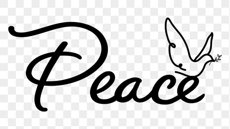 PNG peace, minimal black calligraphy, | Free PNG - rawpixel
