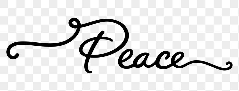 PNG peace, minimal black calligraphy, | Free PNG - rawpixel