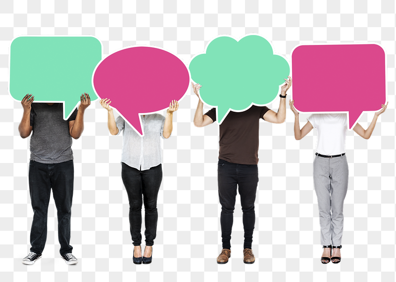 Png People holding colorful speech | Free PNG - rawpixel
