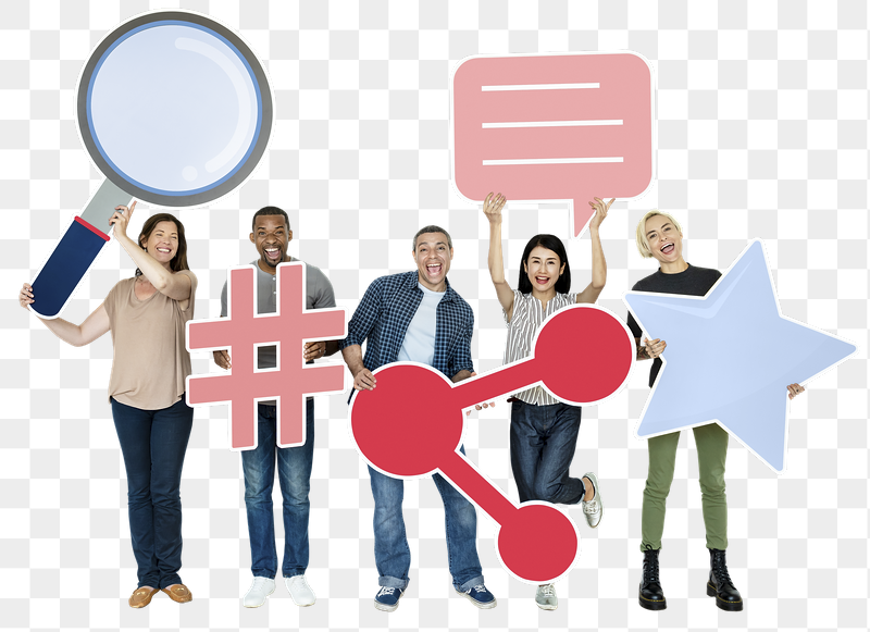 Png People holding social mediicons, | Free PNG - rawpixel