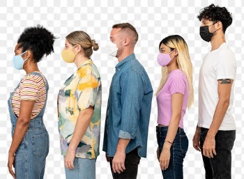 Png people mockups wearing masks in the new… | Free stock illustration | High Resolution graphic
