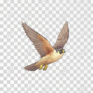PNG Peregrine Falcon in Flight - Watercolor Clipart Illustration PNG Peregrine Falcon in Flight - Watercolor Clipart Illustration