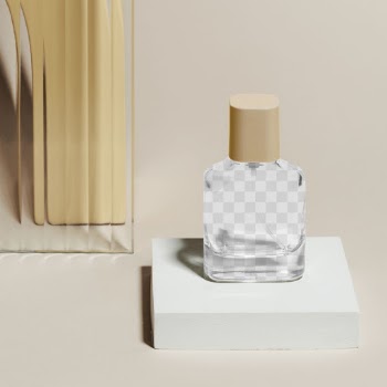 Png perfume bottle mockup with patterned… | Free stock illustration | High Resolution graphic