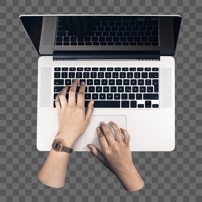 Png person using laptop sticker, | Free PNG - rawpixel