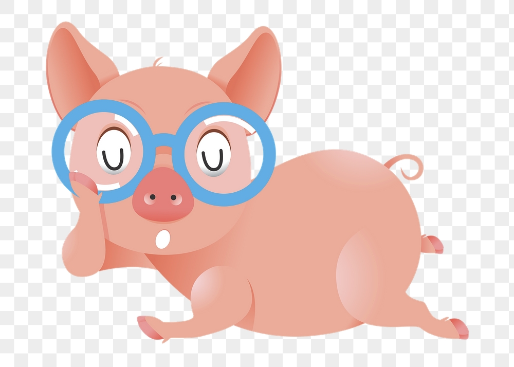Png pig wearing glasses sticker, | Free PNG - rawpixel