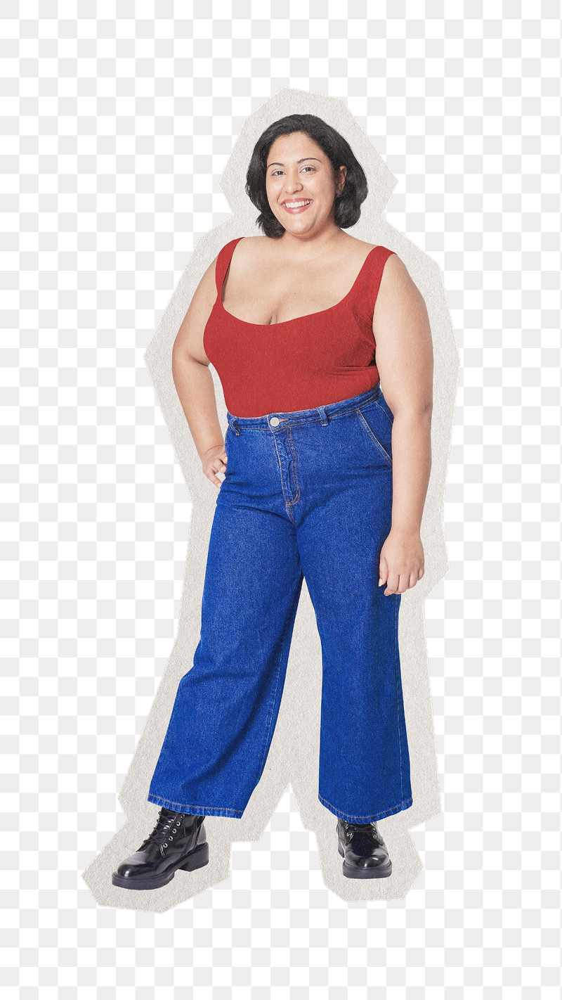 Png plus-size woman fashion sticker, | Free PNG - rawpixel
