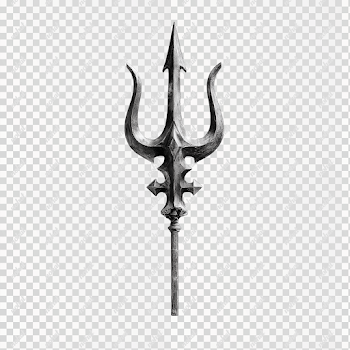 PNG Poseidon's Trident Black and White