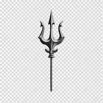 PNG Poseidon's Trident Black and White Image