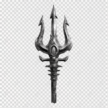 PNG Poseidon's Trident Black and White Image
