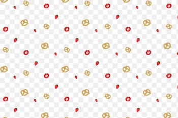 Png pretzel strawberry tomato seamless pattern transparent background