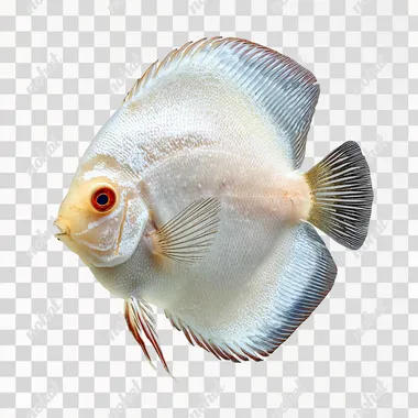 PNG Profile View of a White Discus Fish
