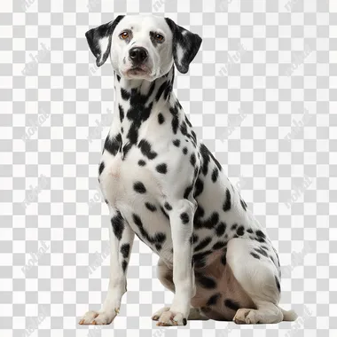 PNG Proud Adult Dalmatian Dog Sitting Upright PNG Proud Adult Dalmatian Dog Sitting Upright