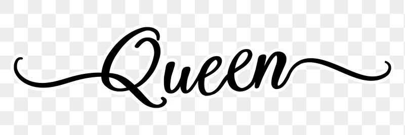 PNG queen, minimal black calligraphy, | Free PNG - rawpixel