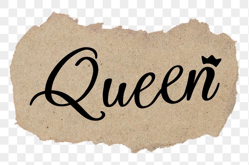 PNG queen word, black calligraphy | Free PNG - rawpixel