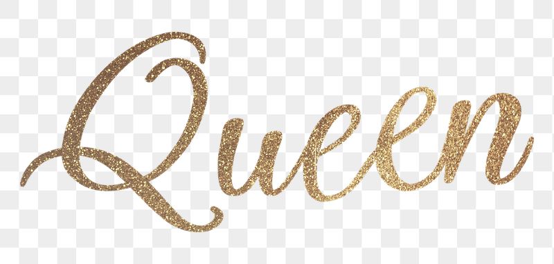 PNG queen word, gold glittery | Free PNG - rawpixel