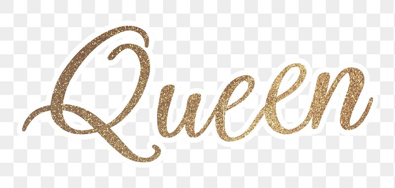 PNG queen word, gold glittery | Free PNG - rawpixel