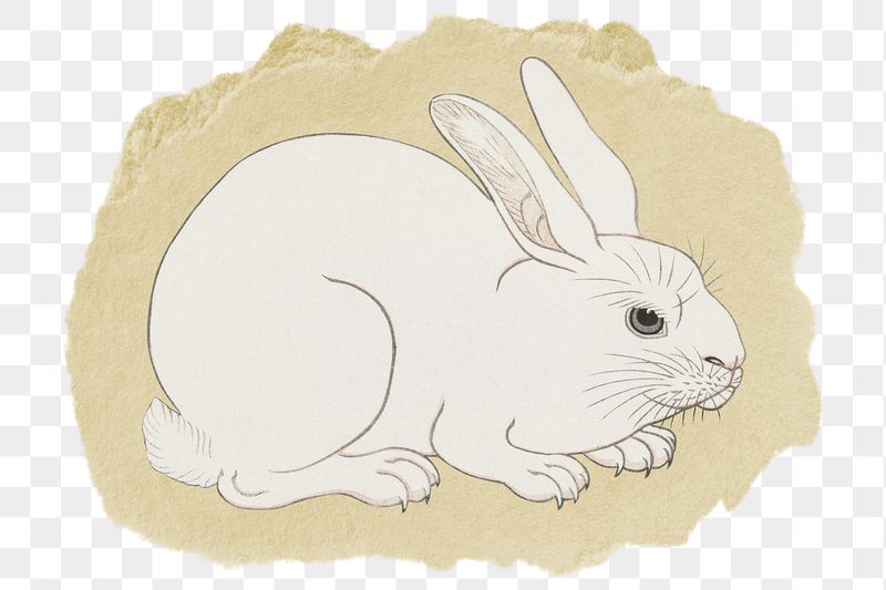 Png rabbit sticker, Japanese vintage | Free PNG - rawpixel