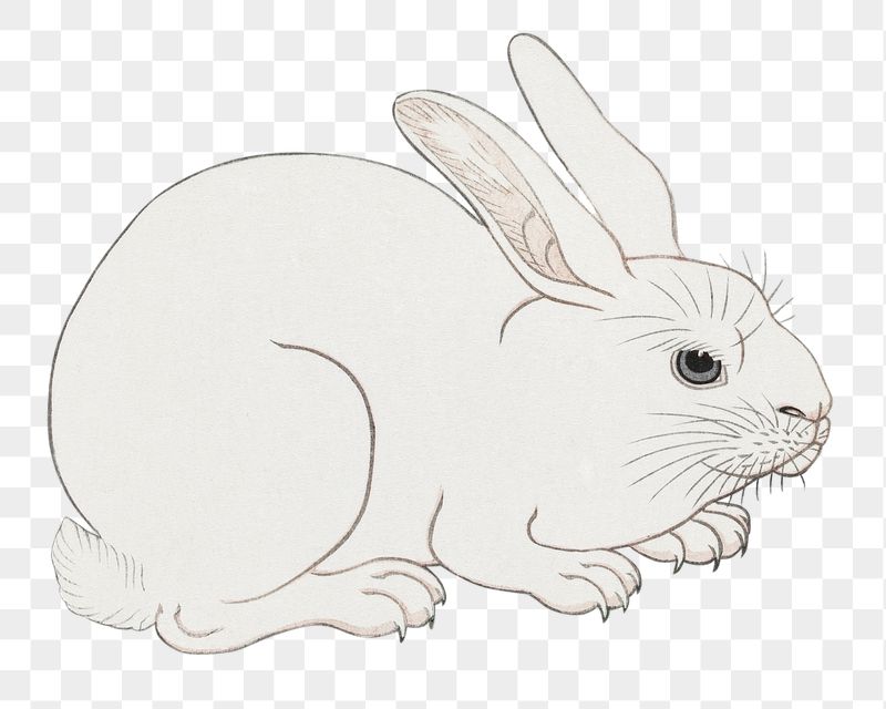 Png rabbit sticker, Ohara Koson's | Free PNG - rawpixel