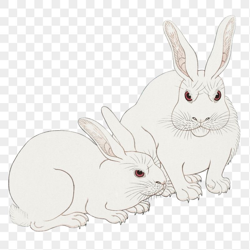 Png rabbits sticker, animal vintage | Free PNG - rawpixel