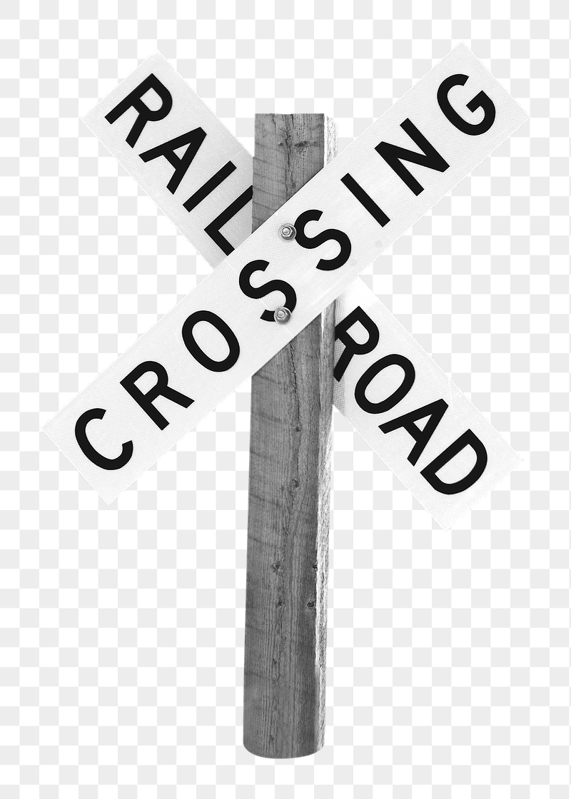Png railroad crossing sign sticker, | Free PNG - rawpixel