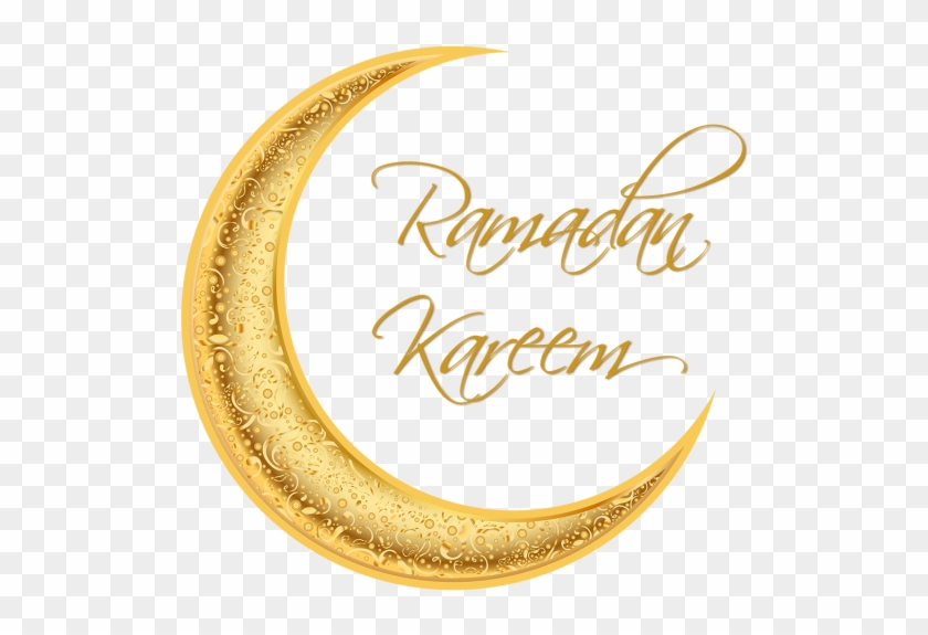 رمضان كريم مبارك القمر الذهبي مثلا حر Png و سهم التوجيه - Ramadan Kareem Transparent Background