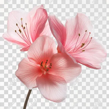 PNG Rare Beautiful Pink Flowers from Exotic Gardens on White Background