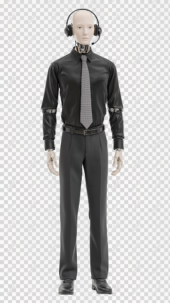 PNG Realistic Android Call Center Agent