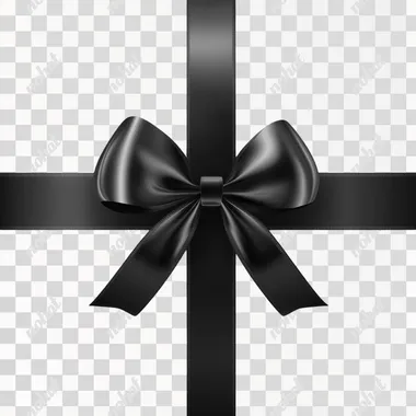 PNG Realistic long black ribbon bow for elegant home decor accents PNG Realistic long black ribbon bow for elegant home decor accents