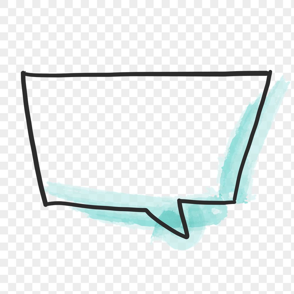 PNG rectangle speech bubble, doodle | Free PNG - rawpixel