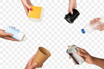 Png Recyclable wastes hand mockup for… | Free stock illustration | High Resolution graphic