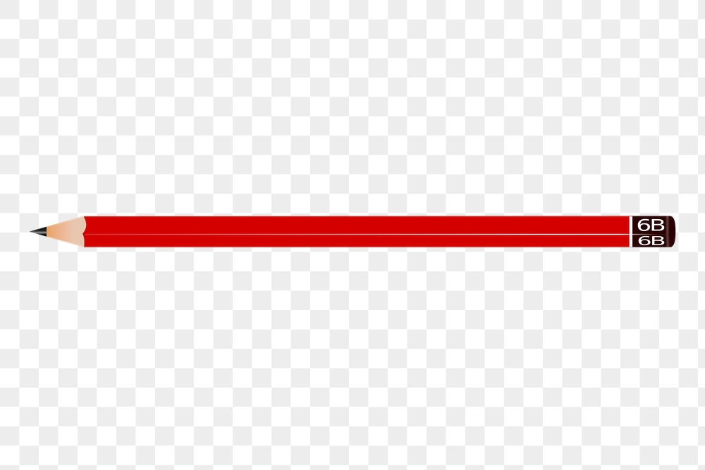 PNG red 6B pencil sticker, | Free PNG - rawpixel