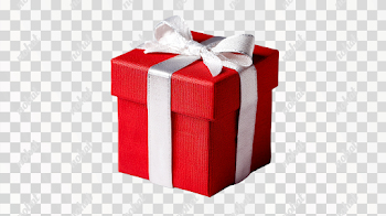 PNG Red Gift Box with White Ribbon