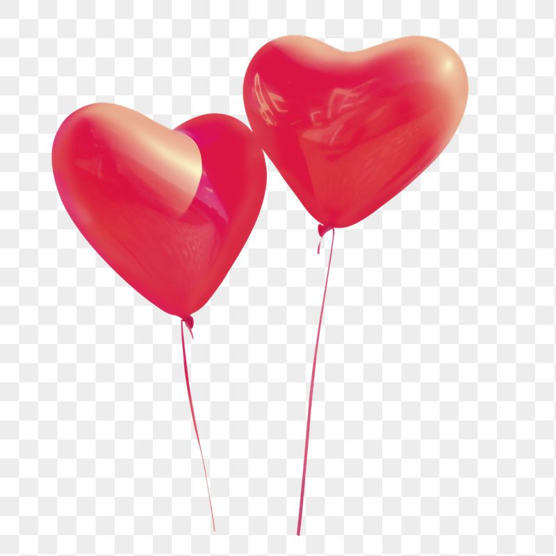 Png Red heart balloons sticker, | Free PNG - rawpixel