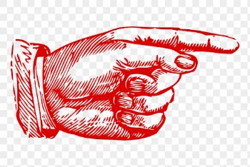 PNG red pointing hand, vintage | Free PNG Illustration - rawpixel