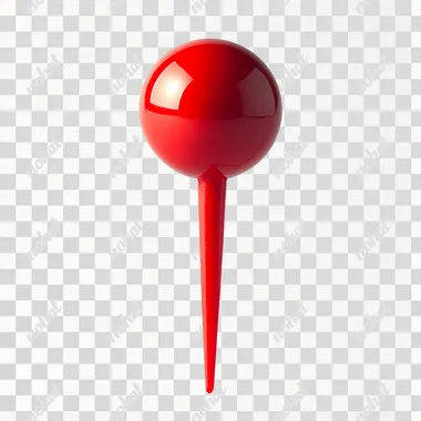 PNG Red Pushpin with Round Head in Macro Photography for Home Organization