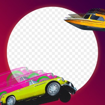Png retro frame with cars, remixed from… | Free stock illustration | High Resolution graphic